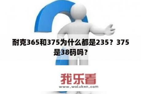 耐克365和375为什么都是235？375是38码吗？