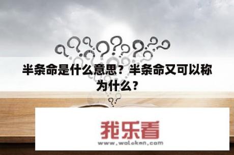 半条命是什么意思？半条命又可以称为什么？