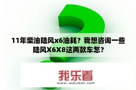 11年柴油陆风x6油耗？我想咨询一些陆风X6X8这两款车怎？