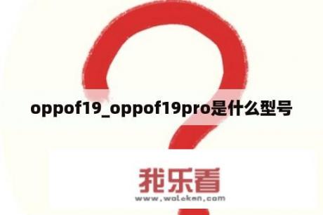 oppof19_oppof19pro是什么型号