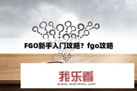 FGO新手入门攻略？fgo攻略