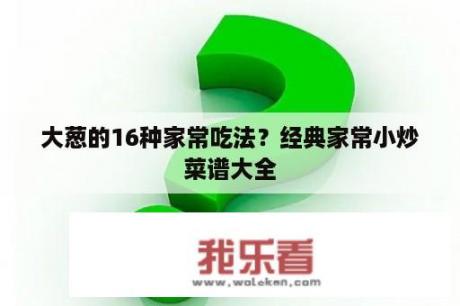 大葱的16种家常吃法？经典家常小炒菜谱大全