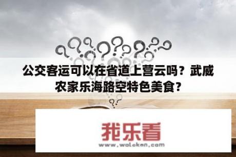 公交客运可以在省道上营云吗？武威农家乐海路空特色美食？