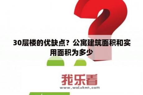 30层楼的优缺点？公寓建筑面积和实用面积为多少