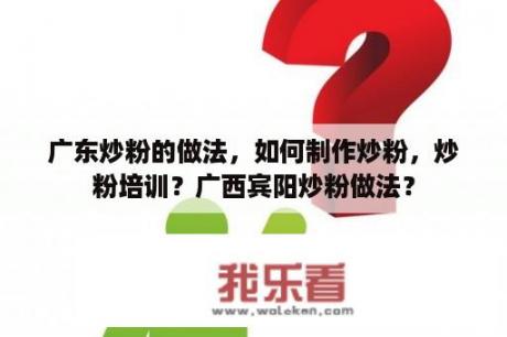 广东炒粉的做法，如何制作炒粉，炒粉培训？广西宾阳炒粉做法？