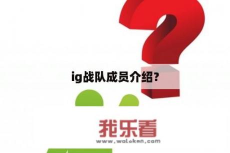 ig战队成员介绍？