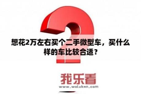 想花2万左右买个二手微型车，买什么样的车比较合适？