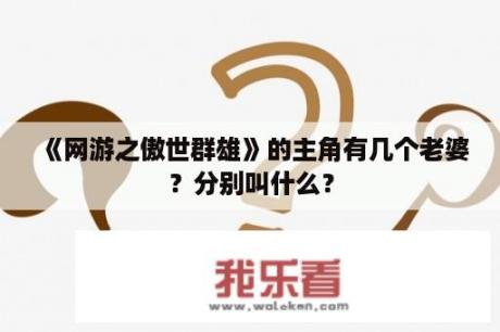 《网游之傲世群雄》的主角有几个老婆？分别叫什么？