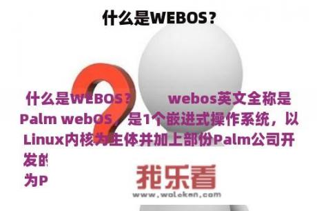 什么是WEBOS？