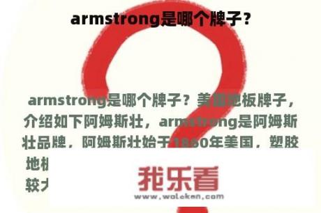 armstrong是哪个牌子？