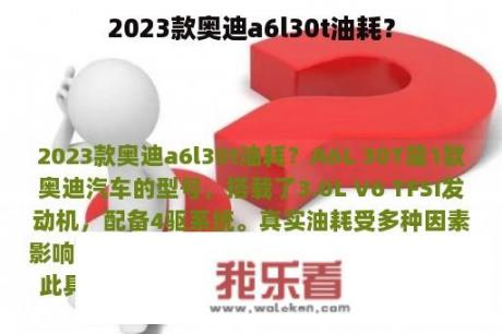 2023款奥迪a6l30t油耗？