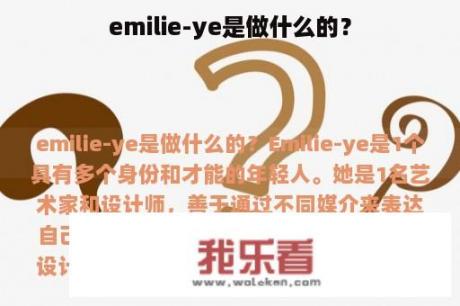 emilie-ye是做什么的？