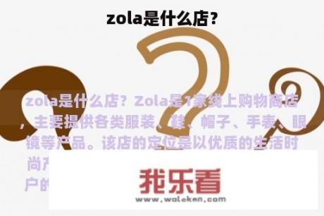 zola是什么店？