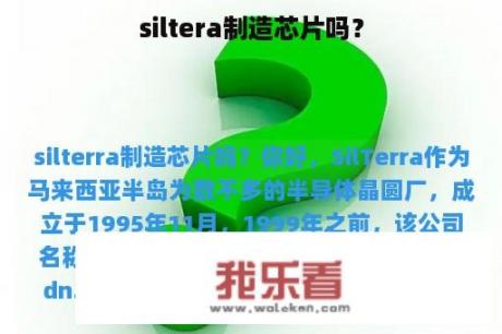 siltera制造芯片吗？