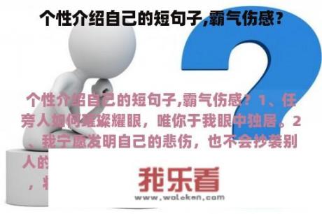 个性介绍自己的短句子,霸气伤感？