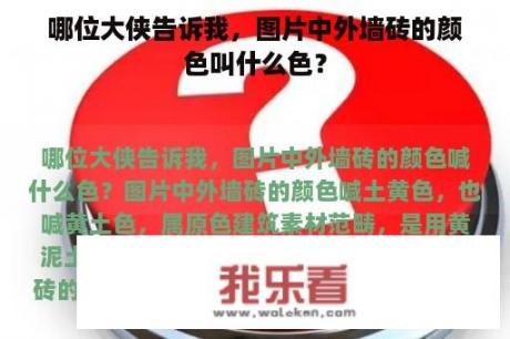 哪位大侠告诉我，图片中外墙砖的颜色叫什么色？