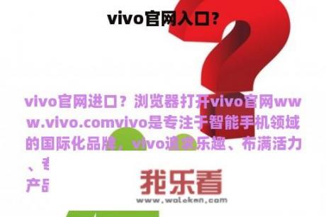 vivo官网入口？