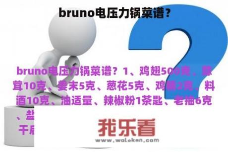 bruno电压力锅菜谱？