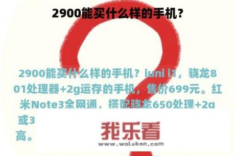 2900能买什么样的手机？