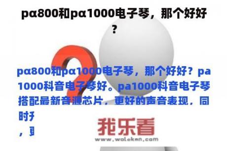 pα800和pα1000电子琴，那个好好？