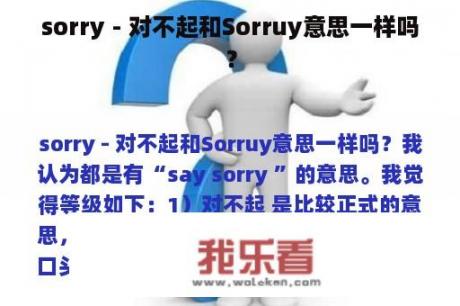 sorry - 对不起和Sorruy意思一样吗？