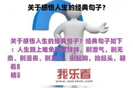 关于感悟人生的经典句子？