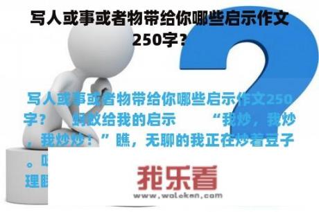 写人或事或者物带给你哪些启示作文250字？