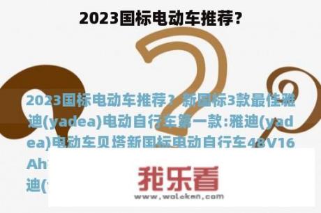 2023国标电动车推荐？