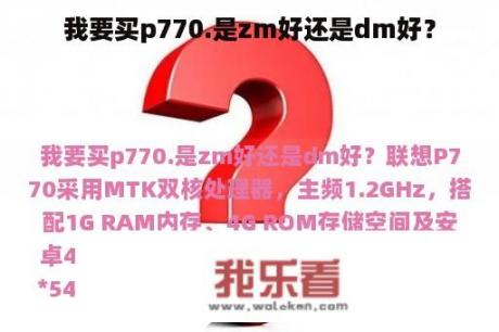 我要买p770.是zm好还是dm好？