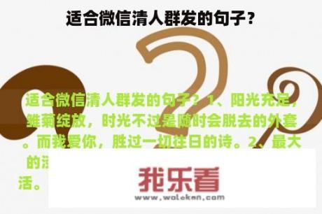 适合微信清人群发的句子？