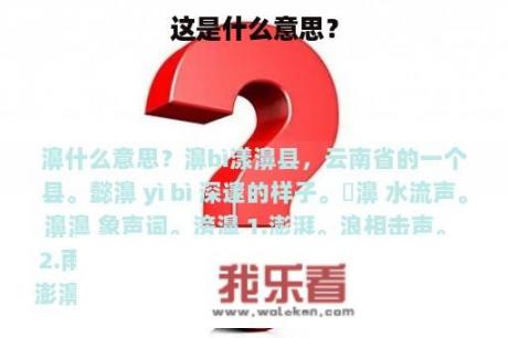 这是什么意思？