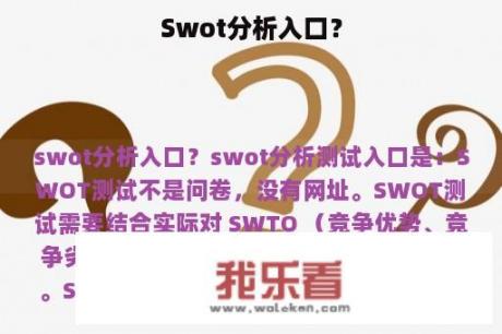 Swot分析入口？