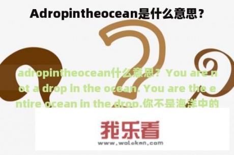 Adropintheocean是什么意思？