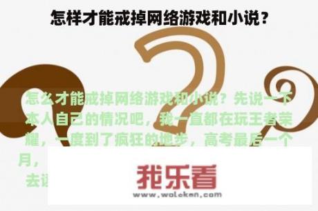 怎样才能戒掉网络游戏和小说？