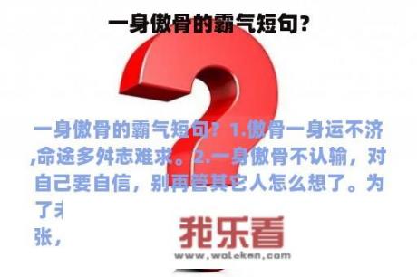 一身傲骨的霸气短句？