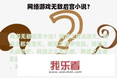 网络游戏无敌后宫小说？