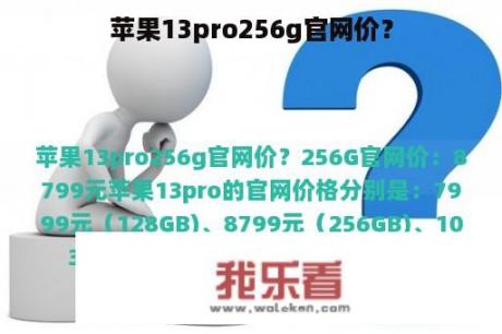 苹果13pro256g官网价？