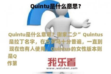 Quintu是什么意思？