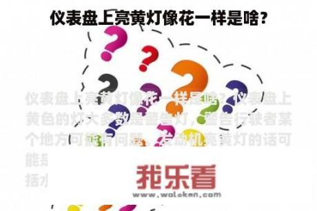 仪表盘上亮黄灯像花一样是啥？