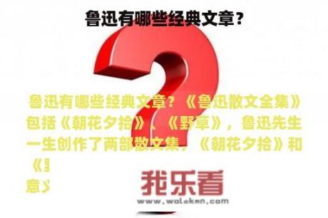 鲁迅有哪些经典文章？