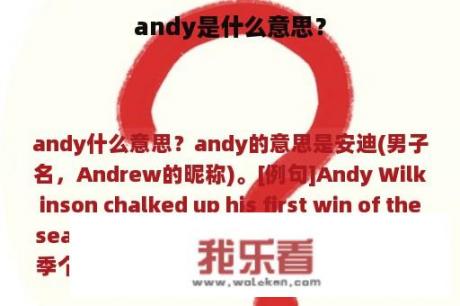 andy是什么意思？