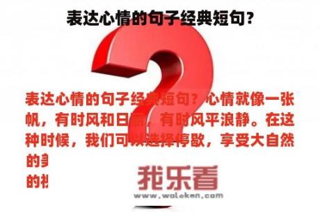 表达心情的句子经典短句？