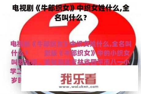 电视剧《牛郎织女》中织女姓什么,全名叫什么？