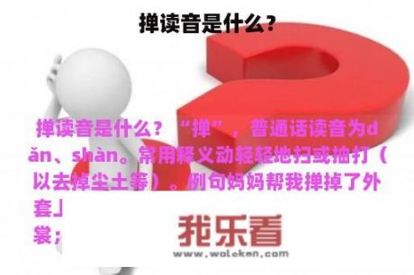 掸读音是什么？