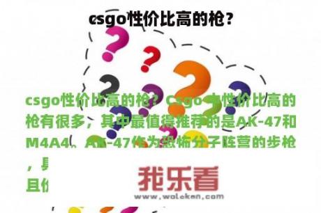 csgo性价比高的枪？