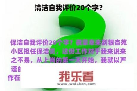 清洁自我评价20个字？