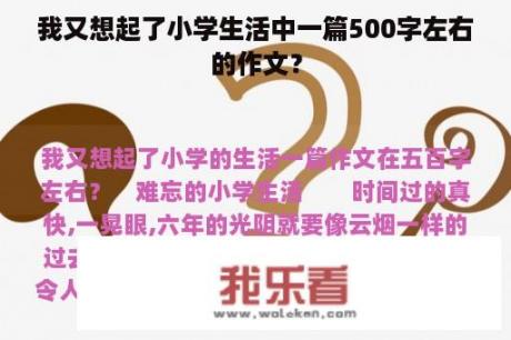 我又想起了小学生活中一篇500字左右的作文？