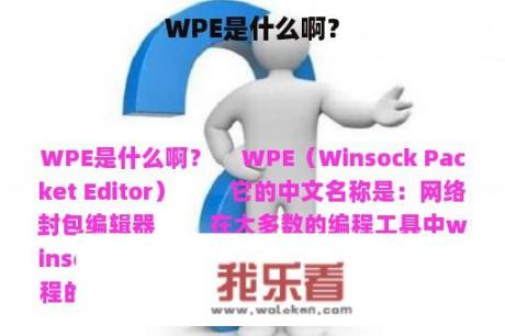 WPE是什么啊？