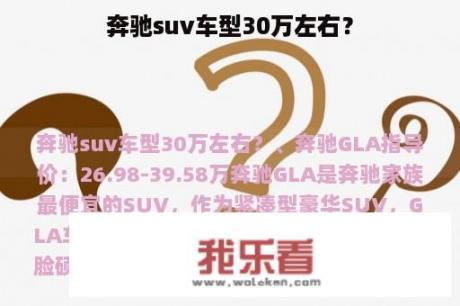 奔驰suv车型30万左右？