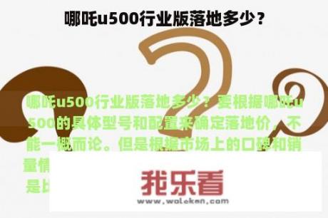 哪吒u500行业版落地多少？